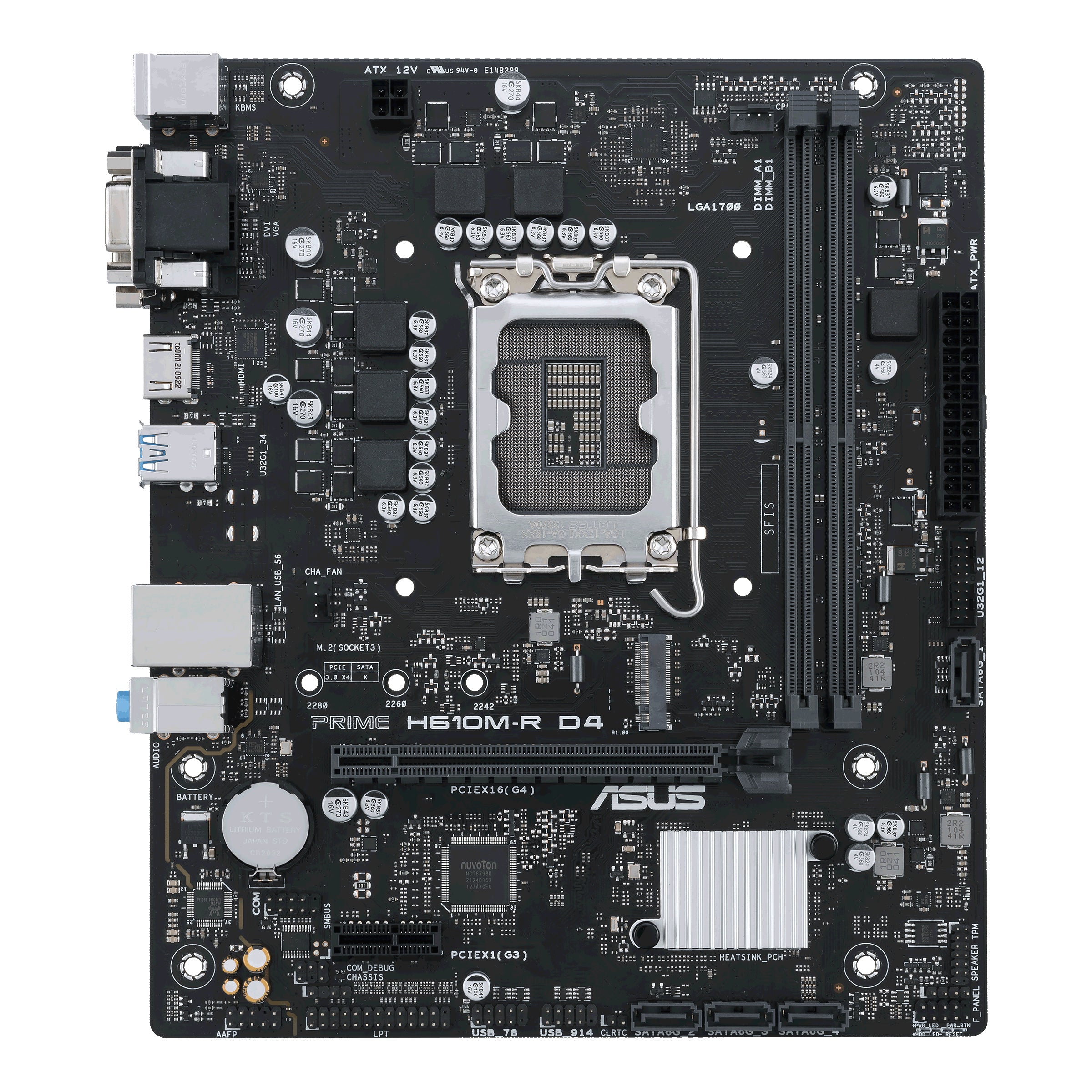 Placa base asus intel prime h610m - r d4 m - atx -  2x ddr4 -  4x sata3 -  2x usb 3.2 -  2x usb 2.0 90mb1b40 - m0ecy0