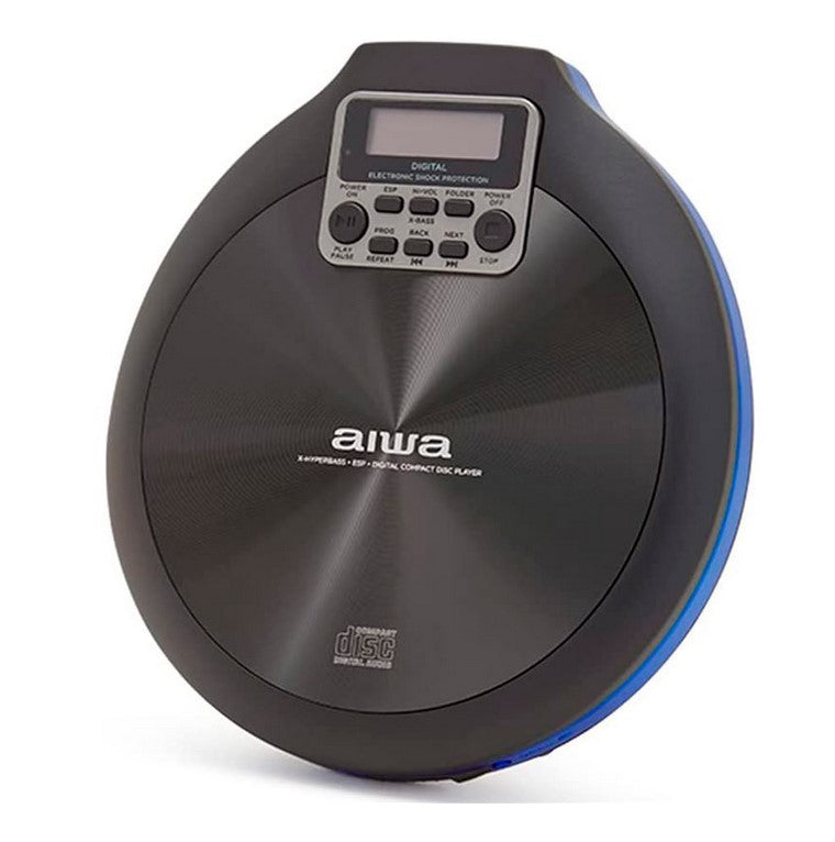 Reproductor cd - mp3 portatil aiwa pcd - 810bl walk negro y azul