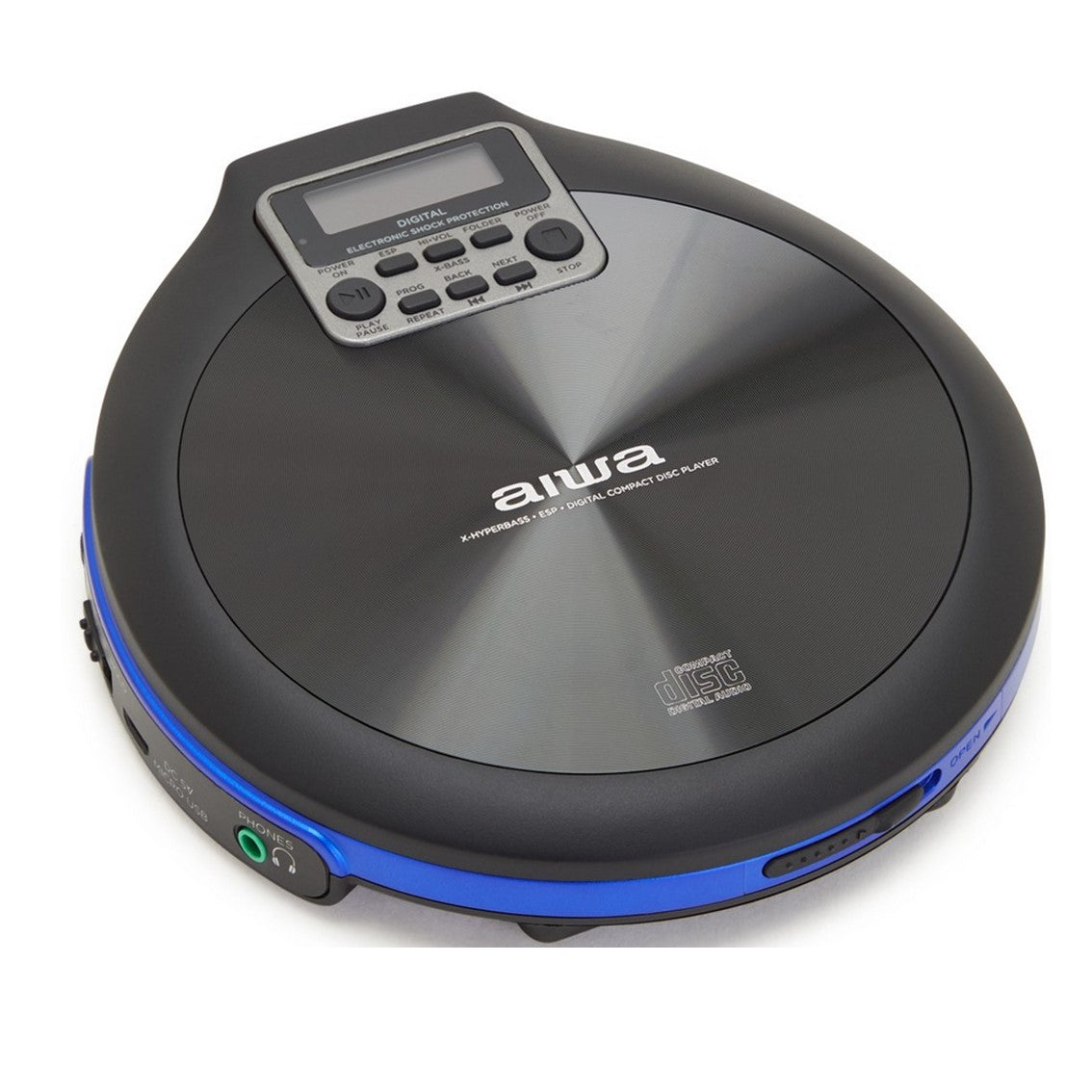 Reproductor cd - mp3 portatil aiwa pcd - 810bl walk negro y azul