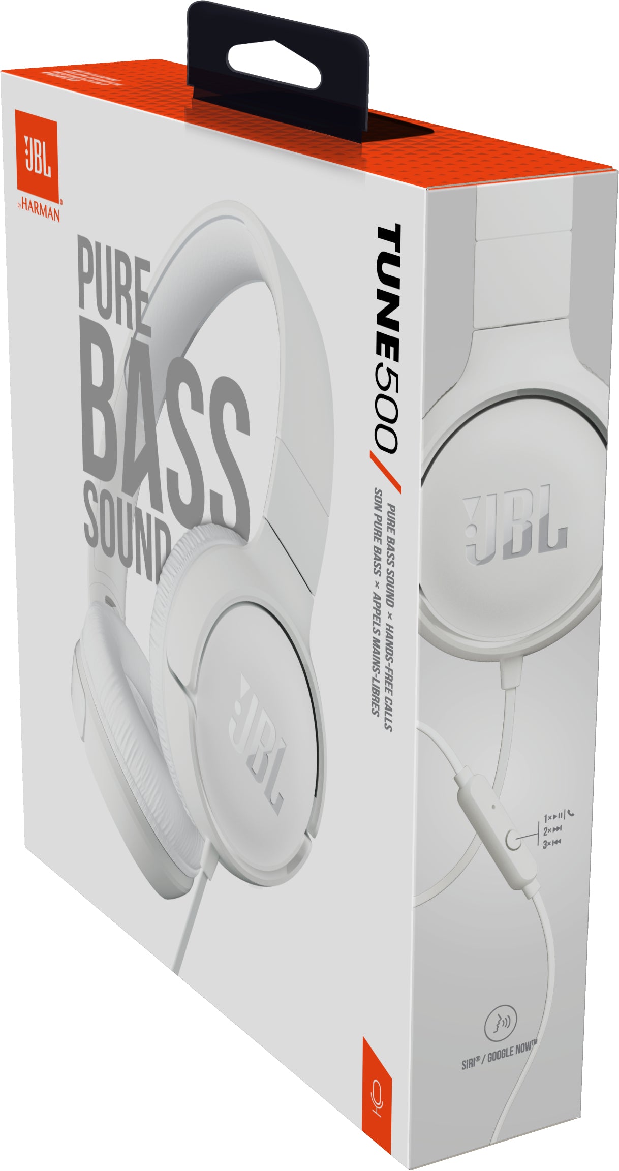 Auriculares jbl tune 500 -  microfono -  jack 3.5mm -  blanco