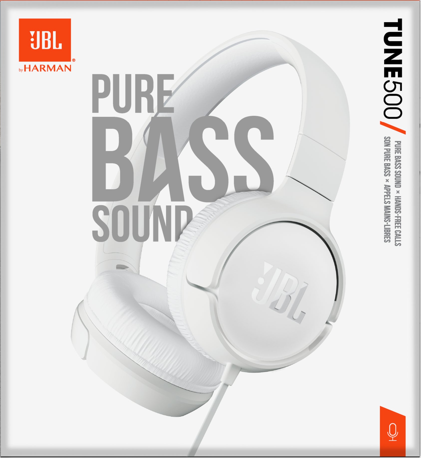 Auriculares jbl tune 500 -  microfono -  jack 3.5mm -  blanco