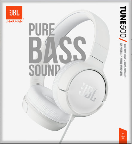 Auriculares jbl tune 500 -  microfono -  jack 3.5mm -  blanco