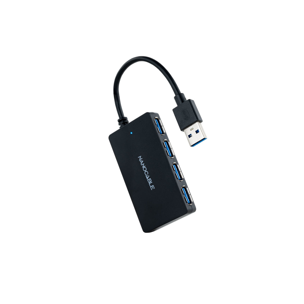 Hub usb 3.0 nanocable con 4 puertos de usb 3.0 usb - a - m - usb 3.0 - h negro 15 cm