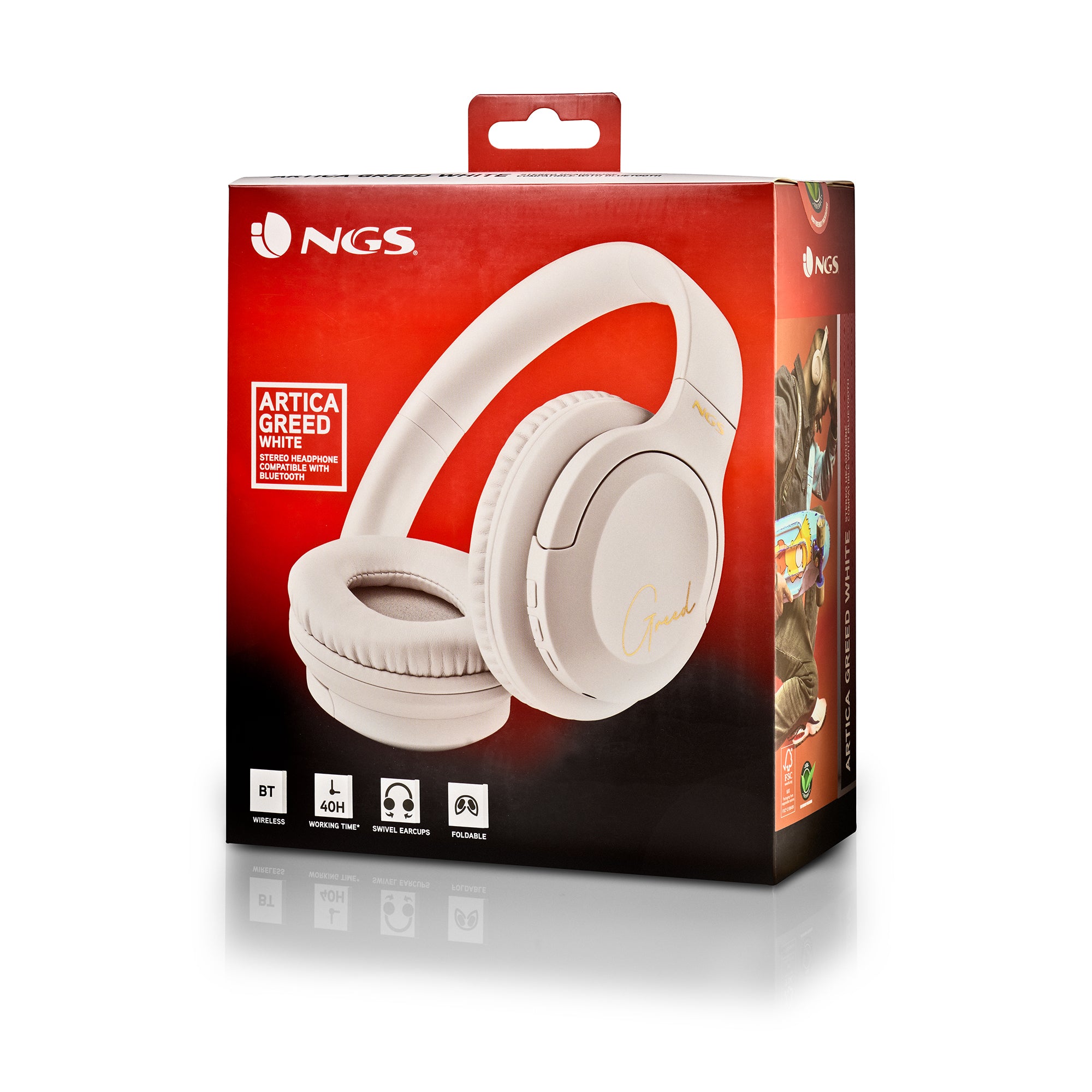 Auriculares inalambricos ngs artica greed blanco