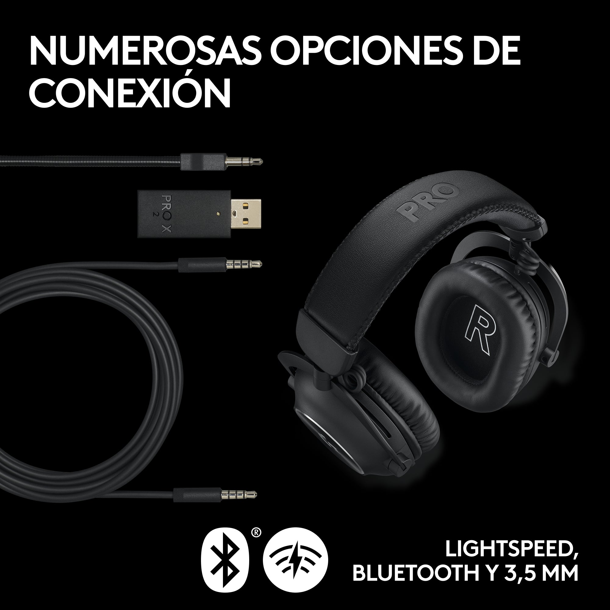 Auriculares gaming logitech g pro x 2 inalámbricos con lightspeed negros