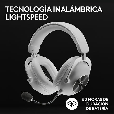 Auriculares gaming logitech g pro x 2 inalámbricos con lightspeed blancos