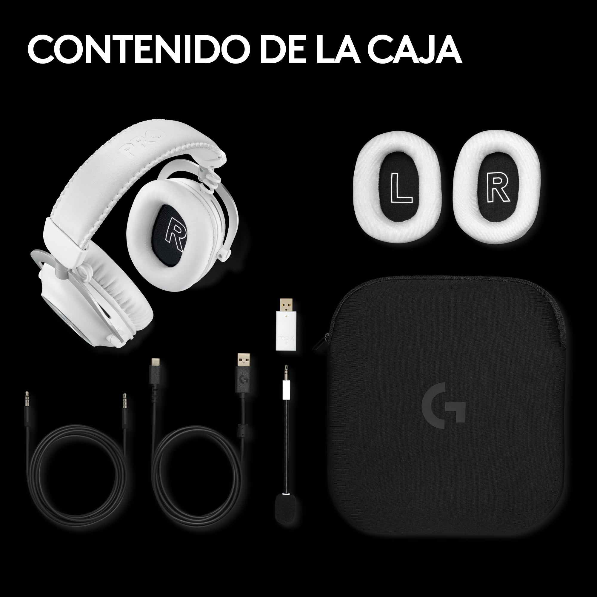 Auriculares gaming logitech g pro x 2 inalámbricos con lightspeed blancos