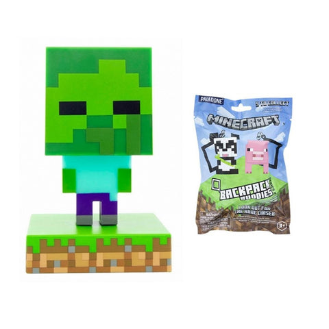 Pack minecraft lámpara zombie + figura colgante