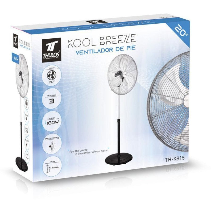 Ventilador de pie thulos th - kb15 50 cm - regulable hasta 1.42m - 160w