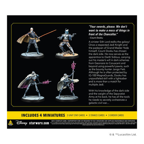 Juego de mesa star wars shatterpoint twice the pride count dooku squad pack