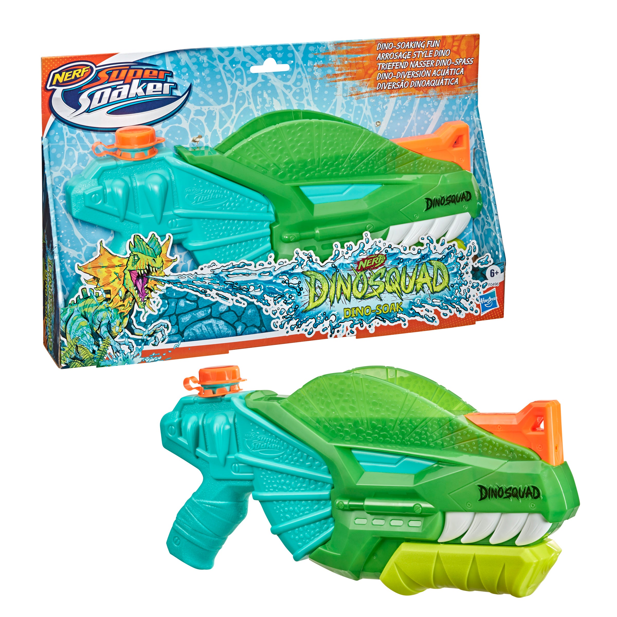 Pistola hasbro nerf super soaker dinosquad dino - soak