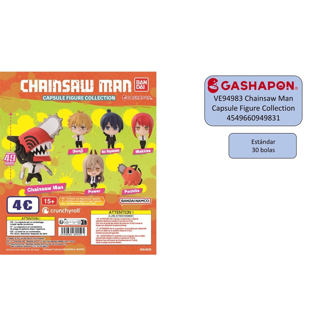 Set gashapon figuras bandai lote 30 articulos chainsaw man capsule figure