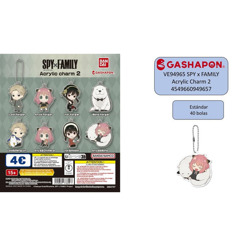 Set gashapon figuras bandai lote 40 articulos spy x family acrylic charm 2