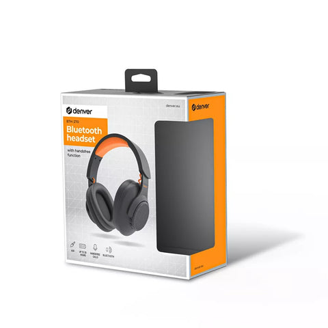 Auricular bluetooth denver bth - 270 - negro - naranja