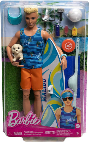 Muñeco barbie mattel ken tabla de surf