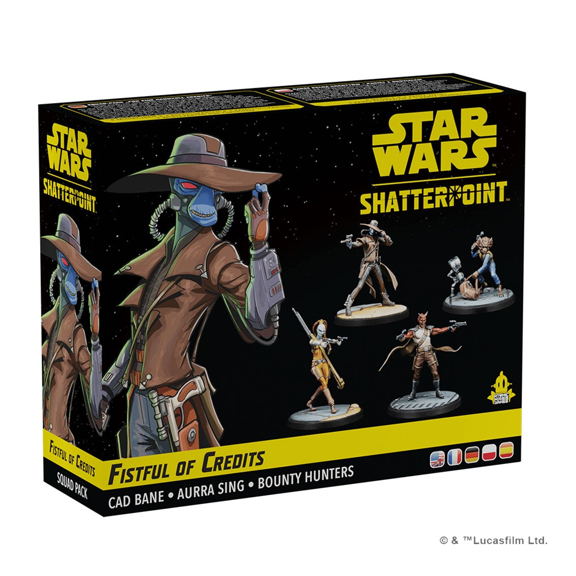 Juego de mesa star wars shatterpoint fistful of credits cad bane squad pack edad recomendada 14 años