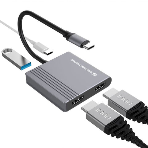 Hub usb tipo c conceptronic donn13g 2 x hdmi - 1 x usb 3.0 - 1 x usb tipo c