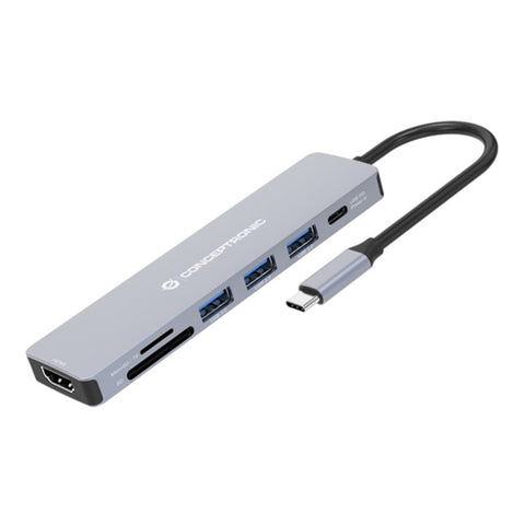 Hub usb tipo c conceptronic donn19g 1 x hdmi - 3 x usb 3.2 - 1 x usb tipo c - lector sd - lector micro sd