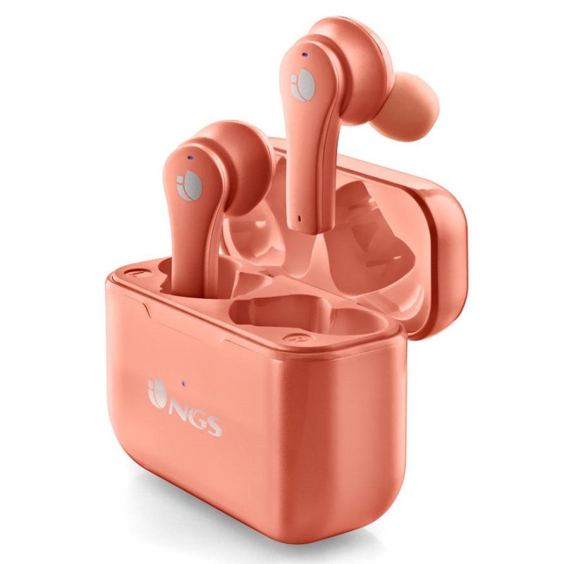 Auriculares inalambricos ngs artica bloom coral bluetooth 5.1 + estuche de carga - coral