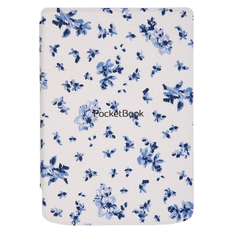 Pocketbook funda shell series verse + verse pro - patron flores blanco azul
