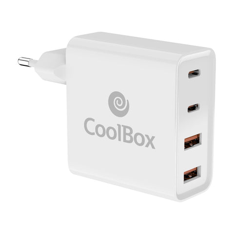 Cargador usb de pared coolbox 100w 2 x usb tipo a - 2 x usb tipo c