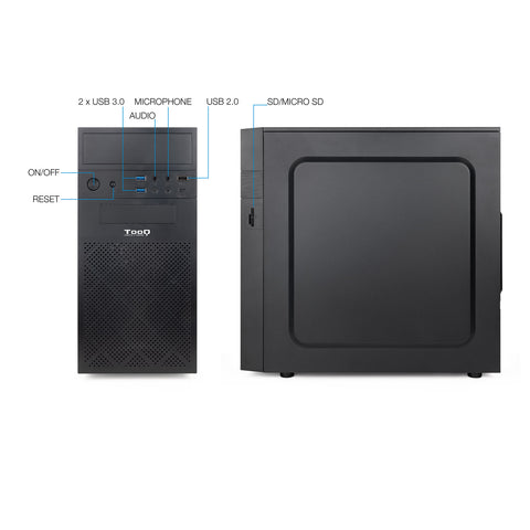 Caja ordenador tooq tqc - 4701u3c - b micro atx mini itx