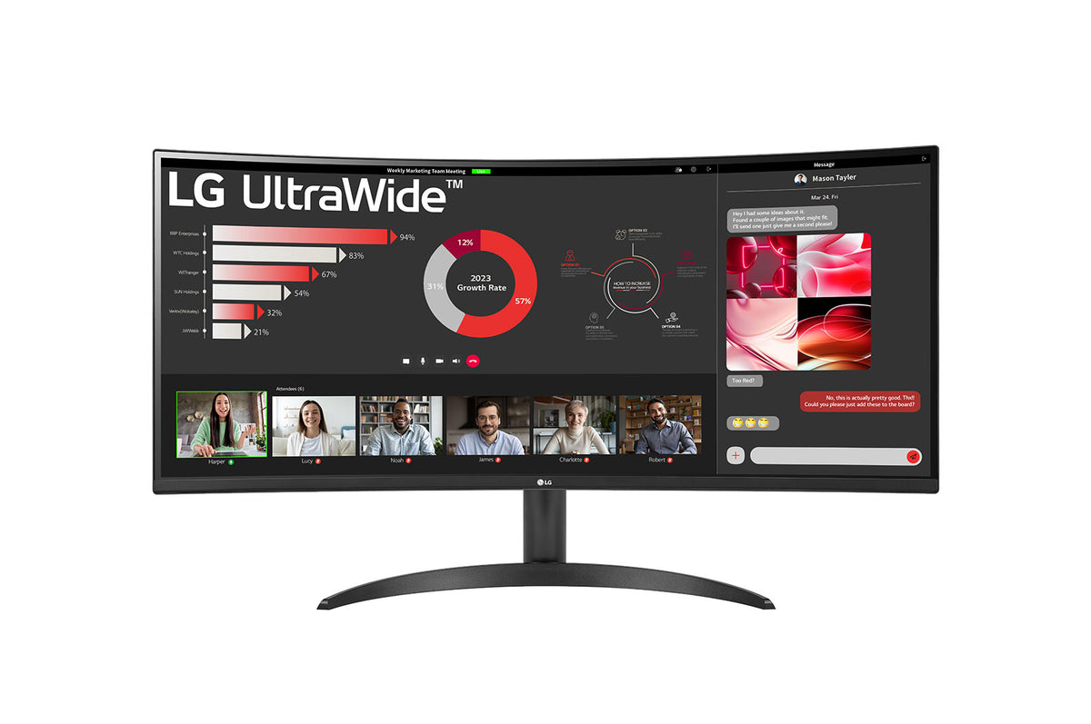 Monitor led lg 34wr50qc - b 34pulgadas 3440 x 1440 5ms hdmi displayport gaming