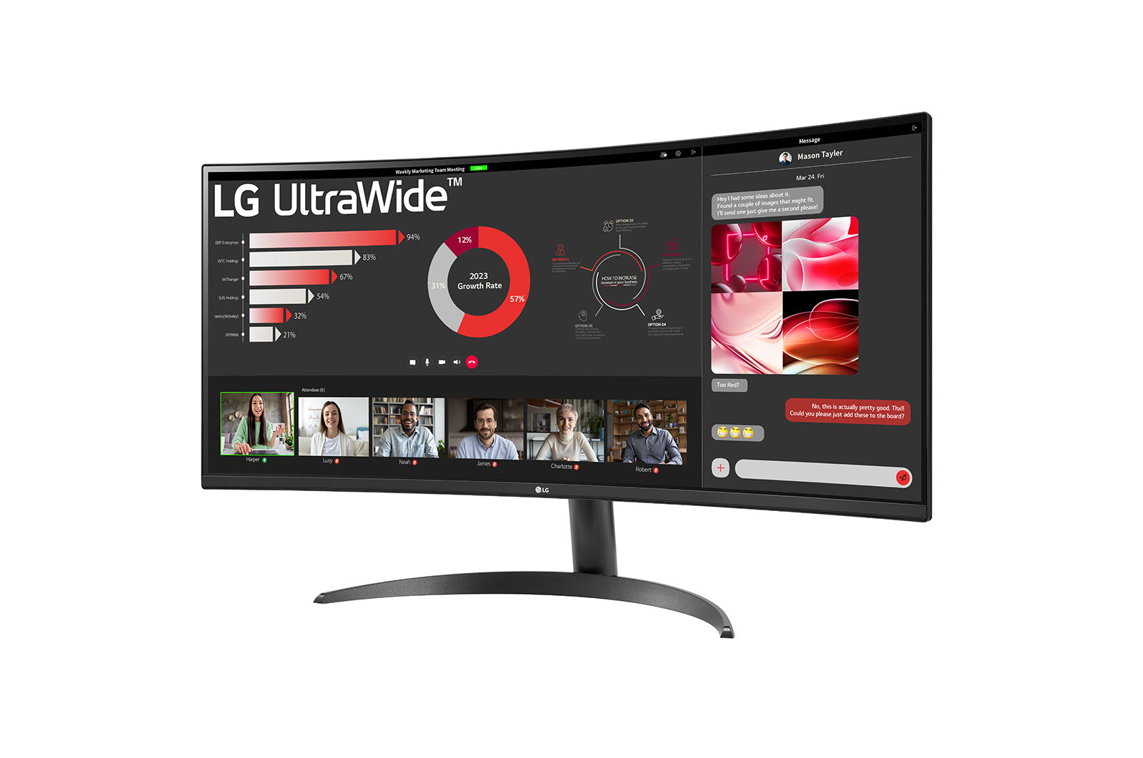 Monitor led lg 34wr50qc - b 34pulgadas 3440 x 1440 5ms hdmi displayport gaming