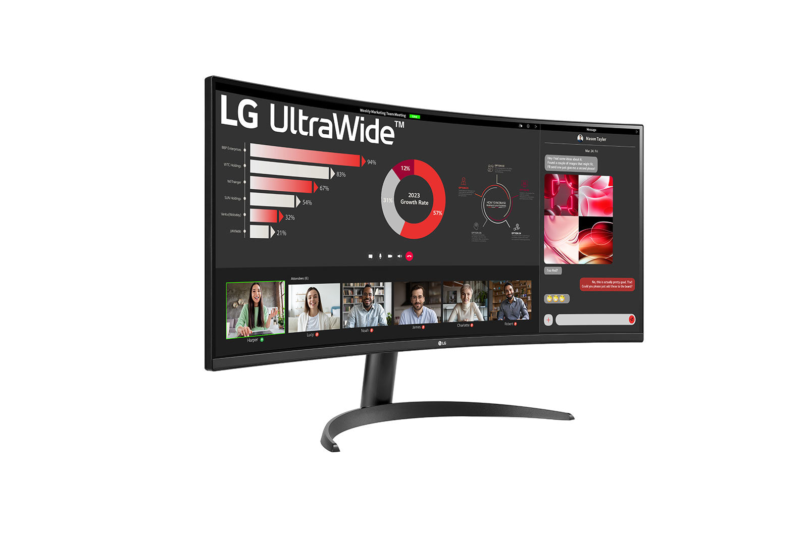 Monitor led lg 34wr50qc - b 34pulgadas 3440 x 1440 5ms hdmi displayport gaming