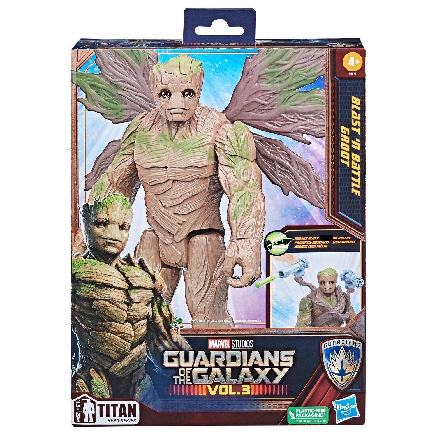 Figura hasbro marvel blast n' battle guardianes de la galaxia groot