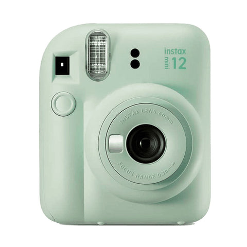Kit camara fujifilm mini instax 12 color verde menta + papel 10 fotos + 3 portara retratos