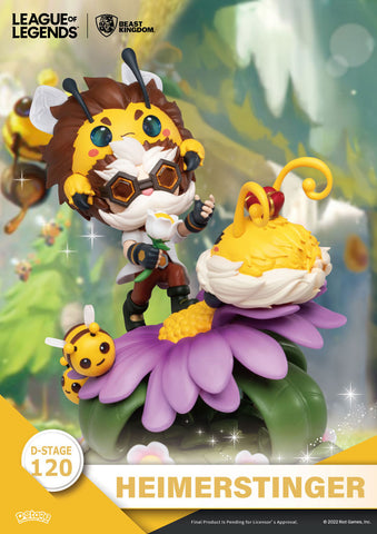 Set de 2 figuras beast kingdom dstage league of legends nunu beelump y heimerstinger