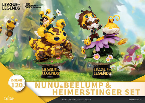 Set de 2 figuras beast kingdom dstage league of legends nunu beelump y heimerstinger