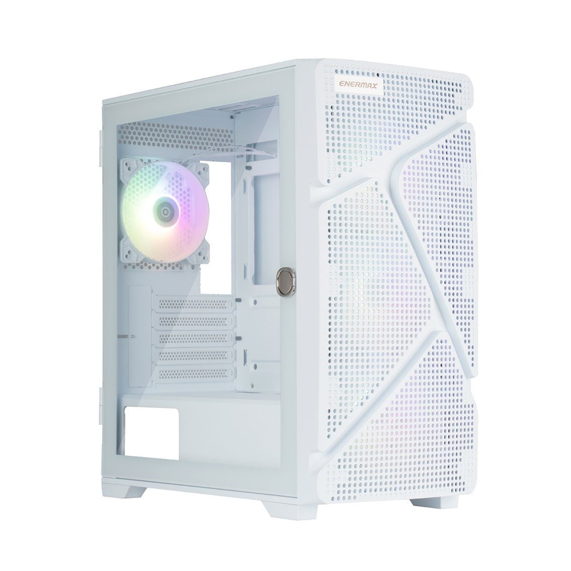 Caja ordenador gaming enermax marbleshell ms21 micro - atx cristal templado blanco