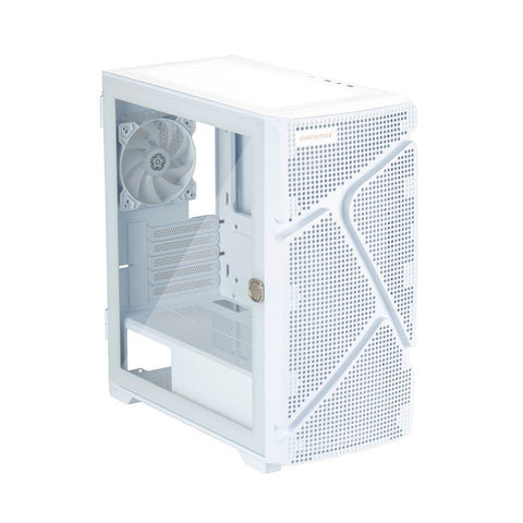 Caja ordenador gaming enermax marbleshell ms21 micro - atx cristal templado blanco