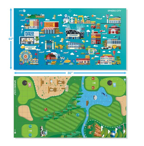 Tapete sphero code mat city - golf y space - soccer