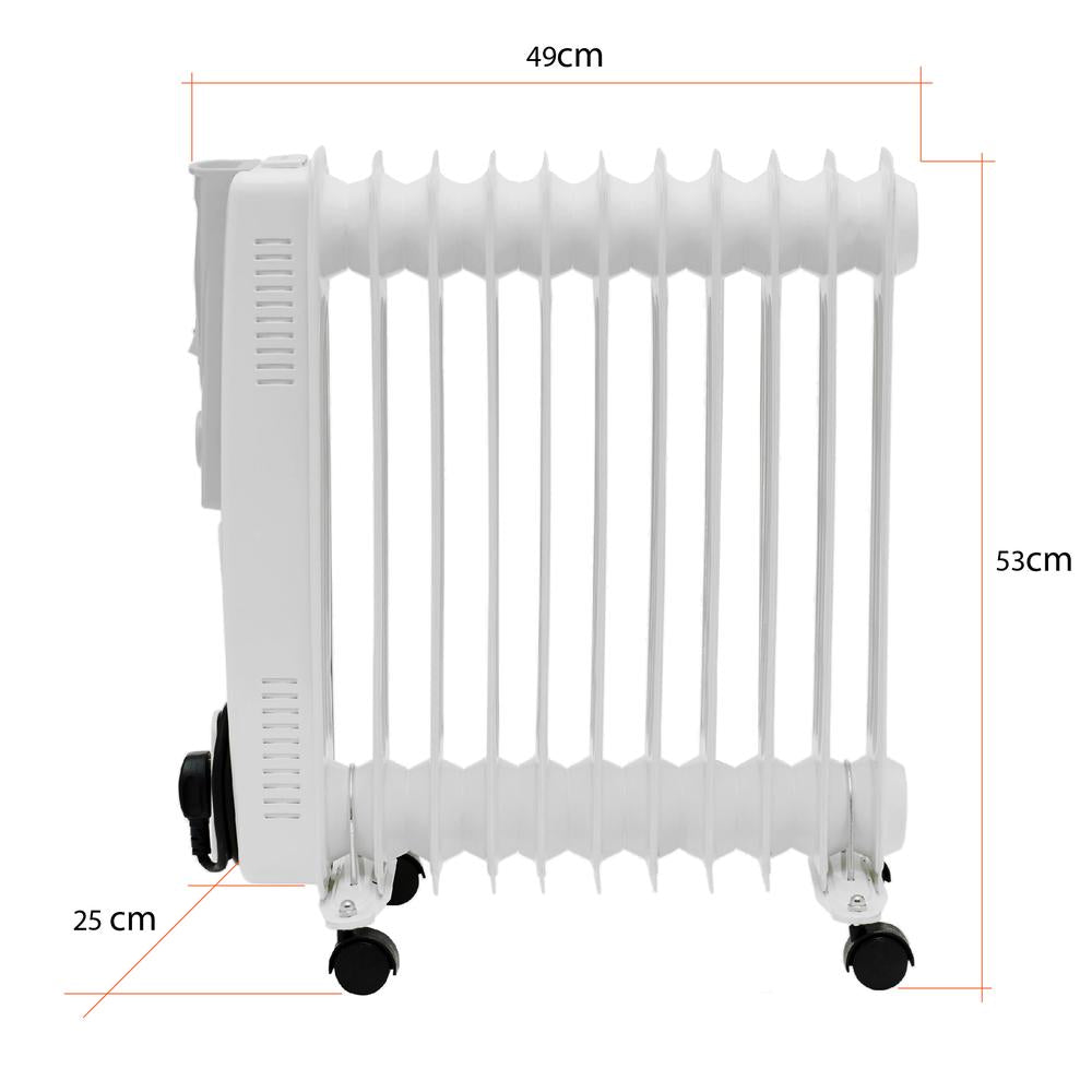 Yoevu | radiador de aceite bajo consumo | 11 elementos | 2500w | termostato | proteccion contra sobrecalentamiento