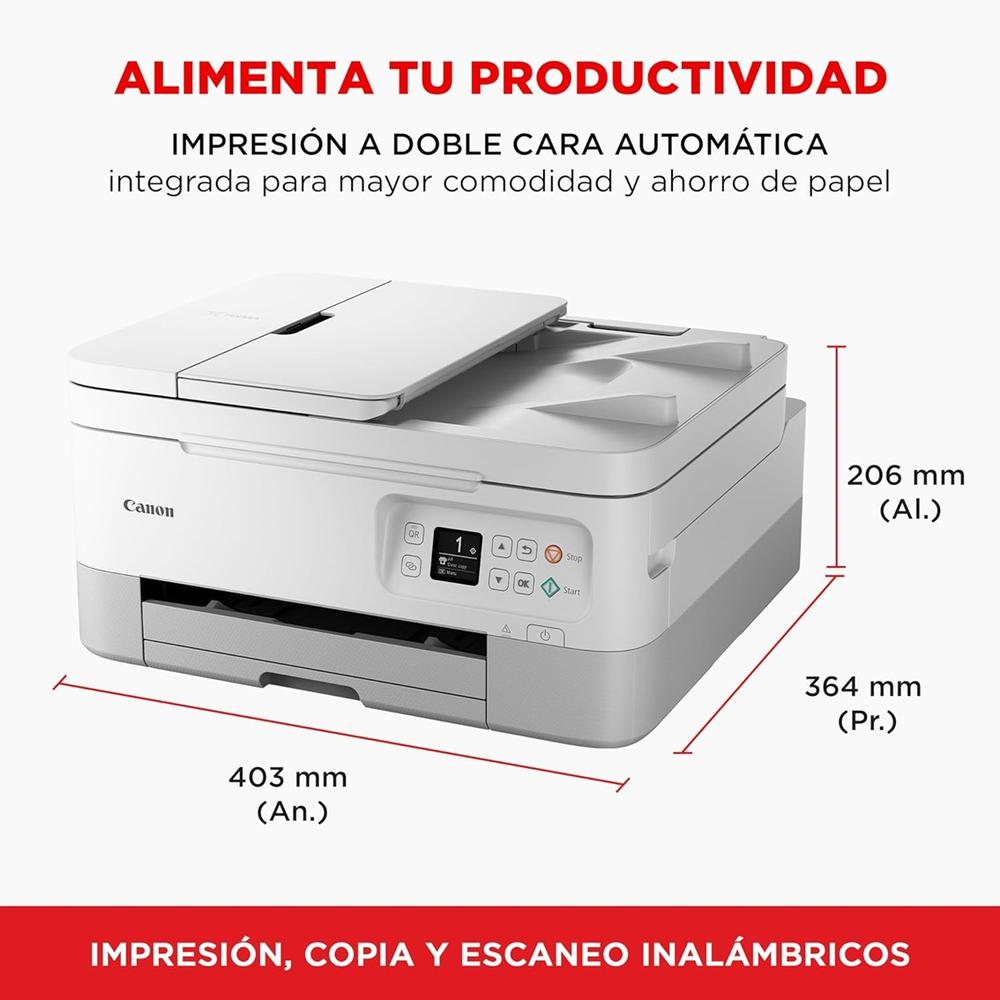 Multifuncion canon pixma ts7451i inyeccion color wifi -  duplex impresion -  blanca ppp