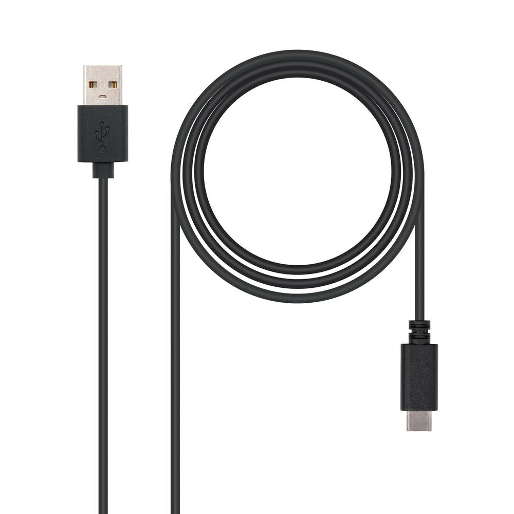 Cable usb 2.0 3a tipo usb - c - m - a - m negro 1.0m nanocable