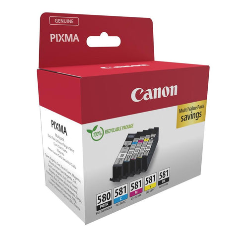 Multipack canon pgi - 580 pgbk + cli - 581 cymbk