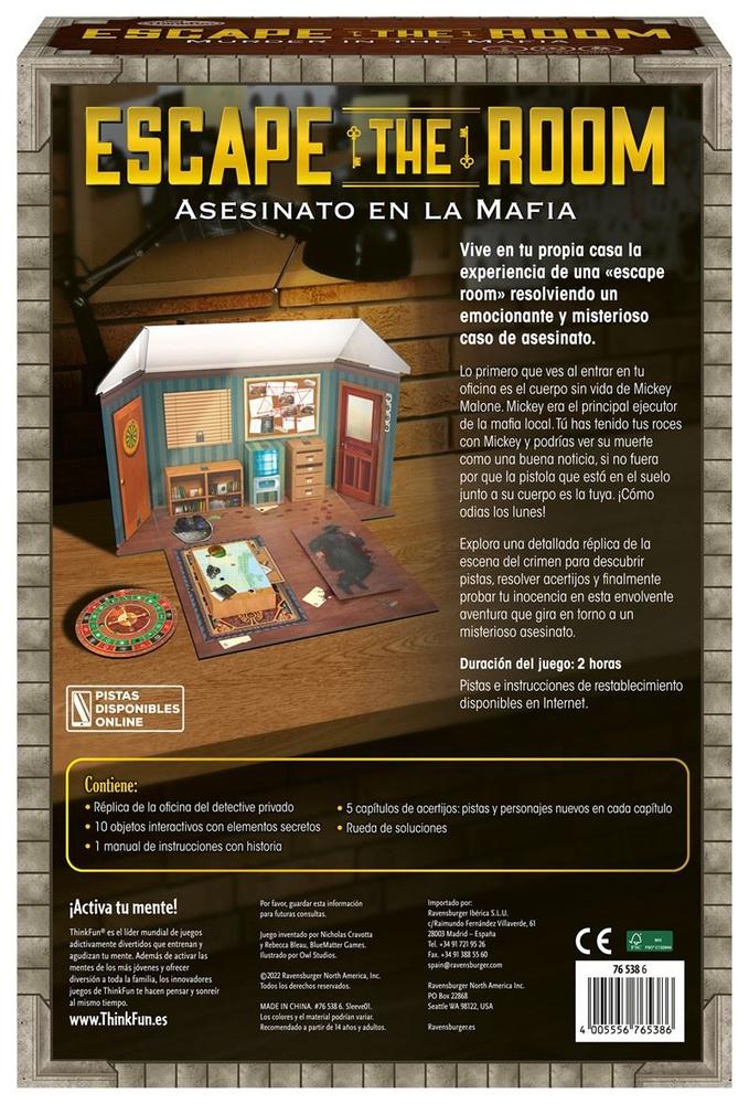 Juego de mesa escape the room asesinato en la mafia
