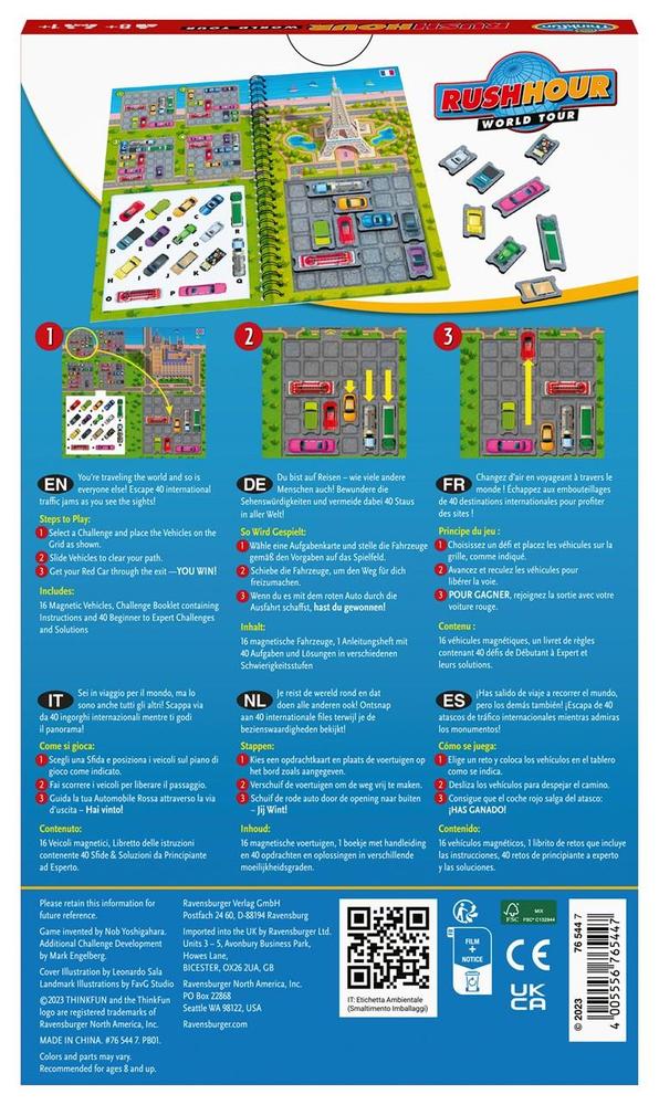 Puzzle magnético de viaje rush hour world tour