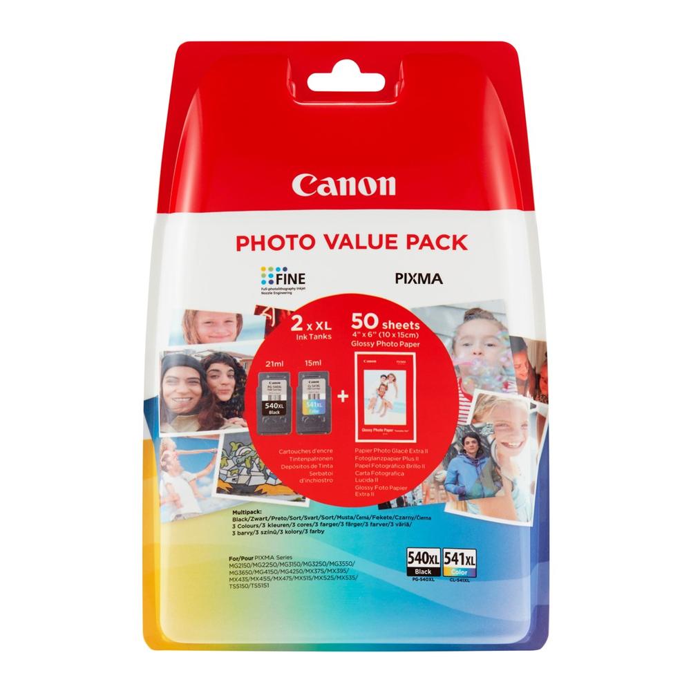 Multipack canon pg - 540l - cl - 541xl + papel fotografico