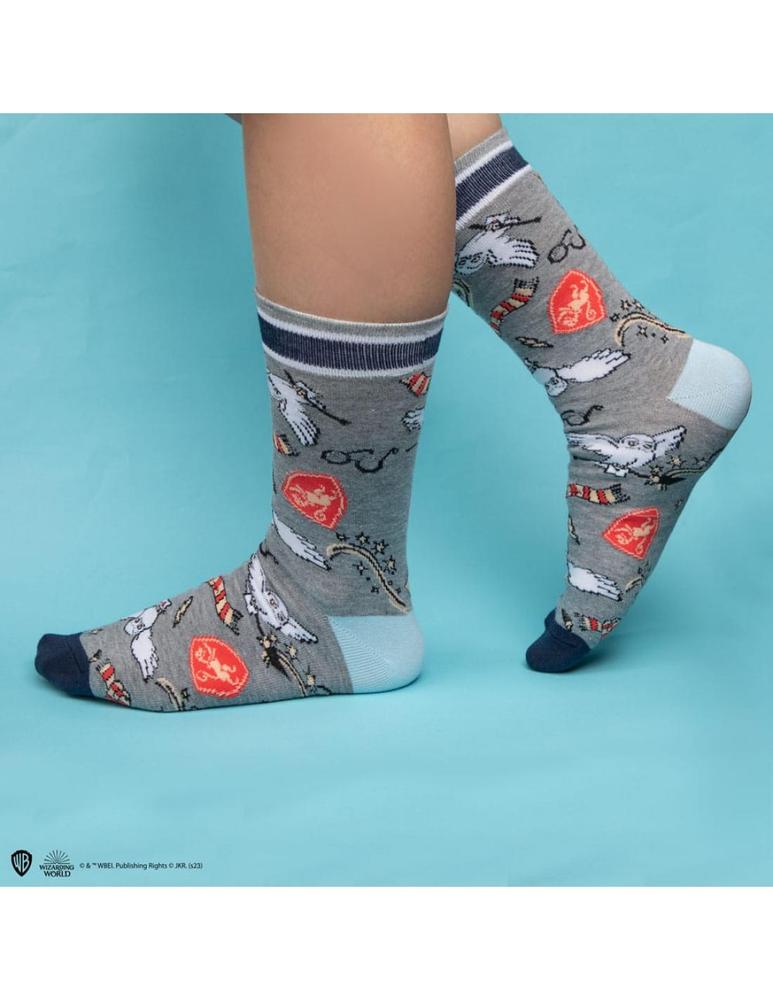 Set 3 pares de calcetines cinereplicas harry potter hedwig