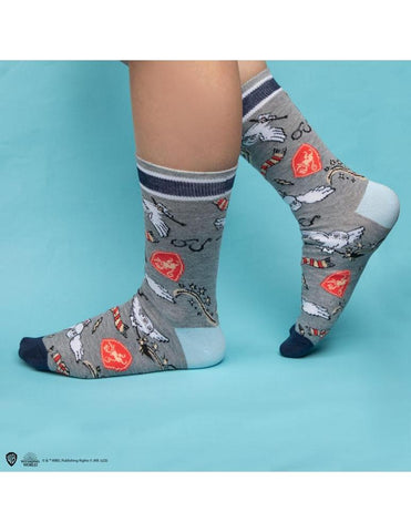 Set 3 pares de calcetines cinereplicas harry potter hedwig