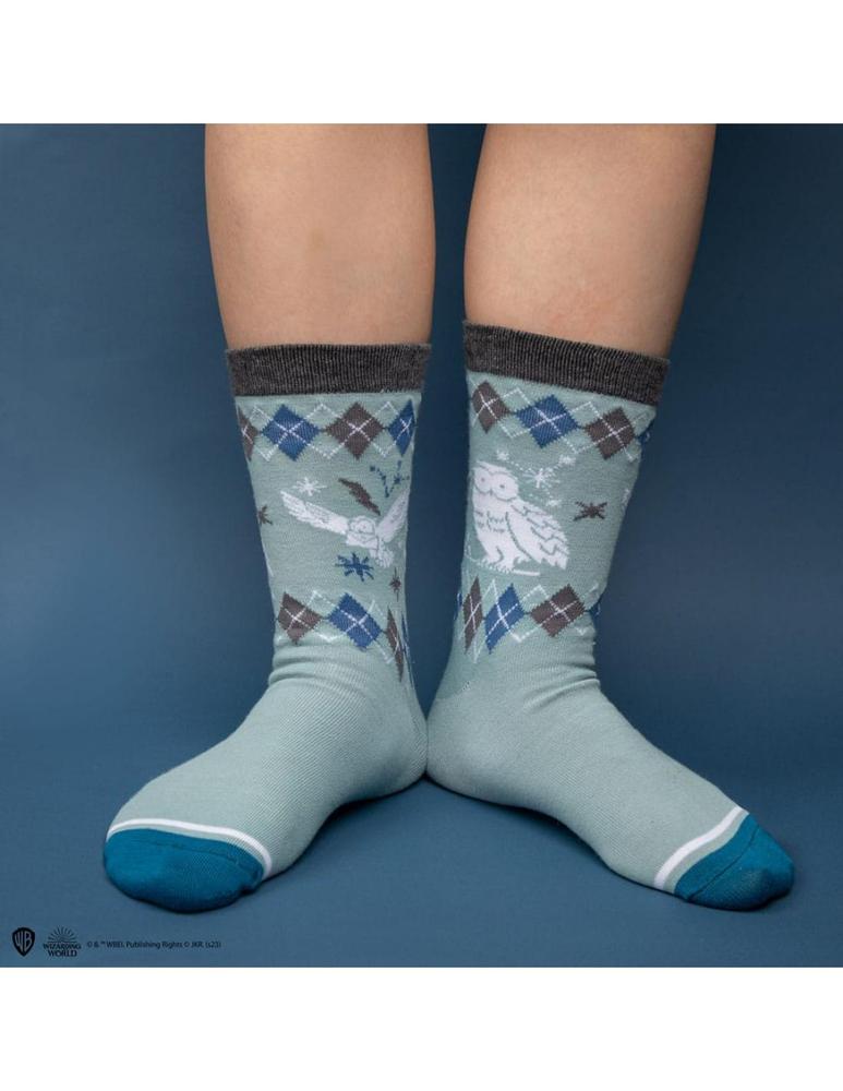 Set 3 pares de calcetines cinereplicas harry potter hedwig