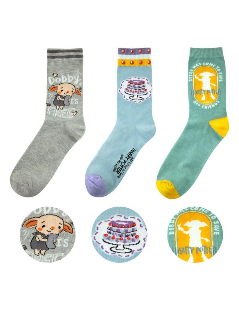 Set 3 pares de calcetines cinereplicas harry potter dobby