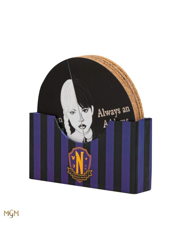 Juego 4 posavasos cinereplicas miercoles miercoles addams