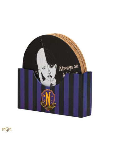 Juego 4 posavasos cinereplicas miercoles miercoles addams