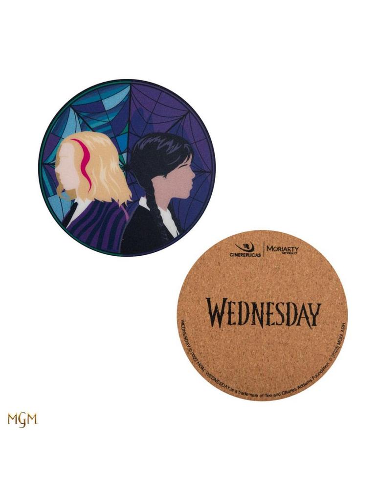 Juego 4 posavasos cinereplicas miercoles miercoles addams